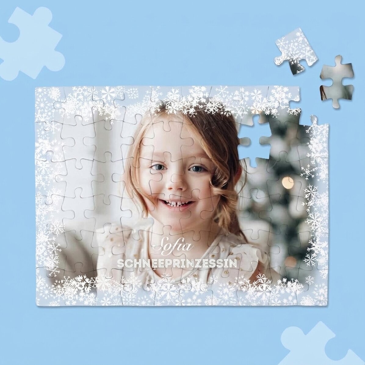 Personalisiertes Puzzle mit Foto und Text, 20 x 15 cm – Winter