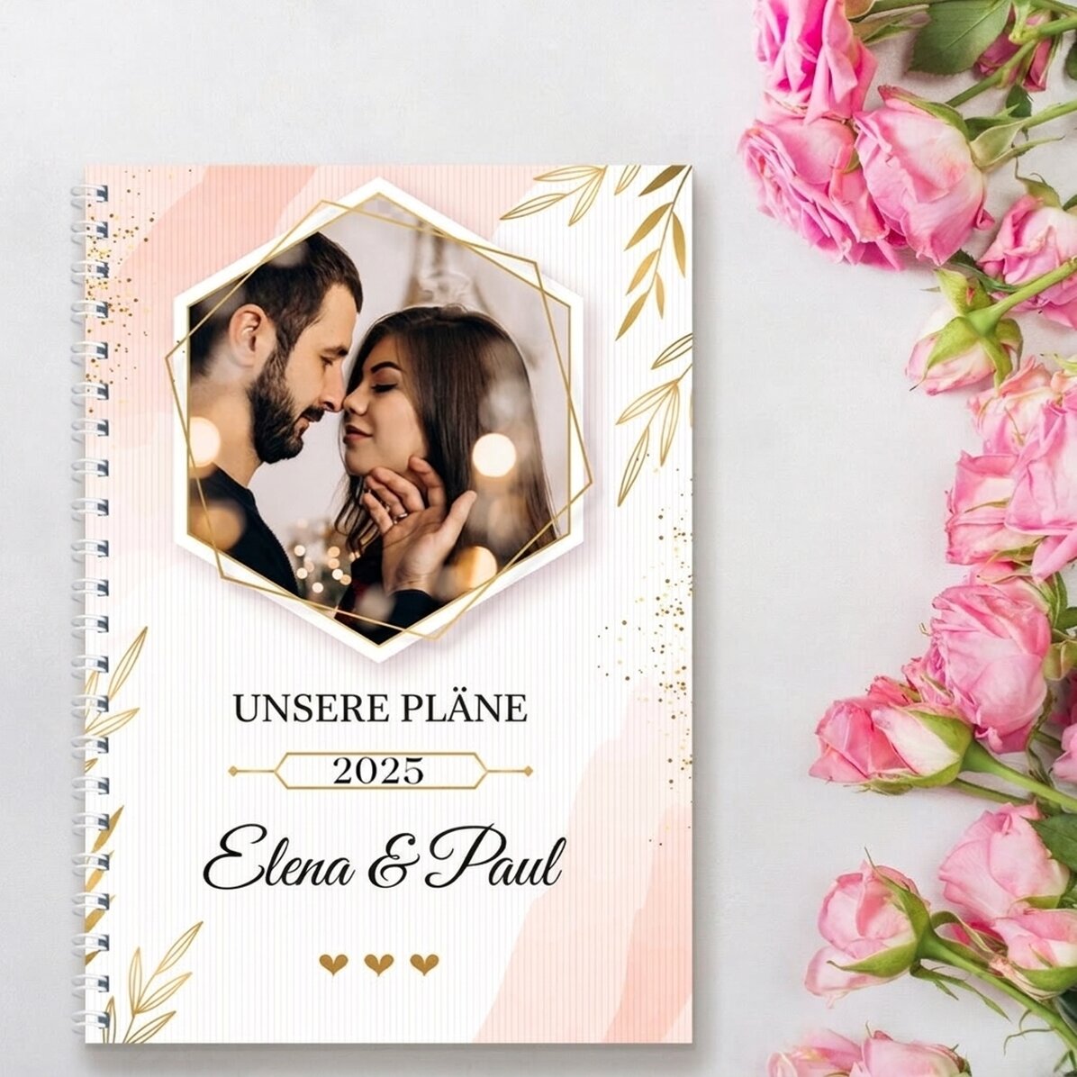 Personalisiertes Notizbuch mit Foto und Text – Unsere Pläne