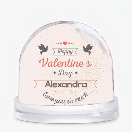 Personalisierte Schreibtischkugel mit Foto und Text – „Love you so much“