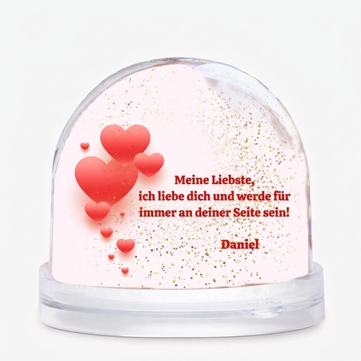 Personalisierte Schreibtischkugel mit Foto und Text – Liebeserklärung