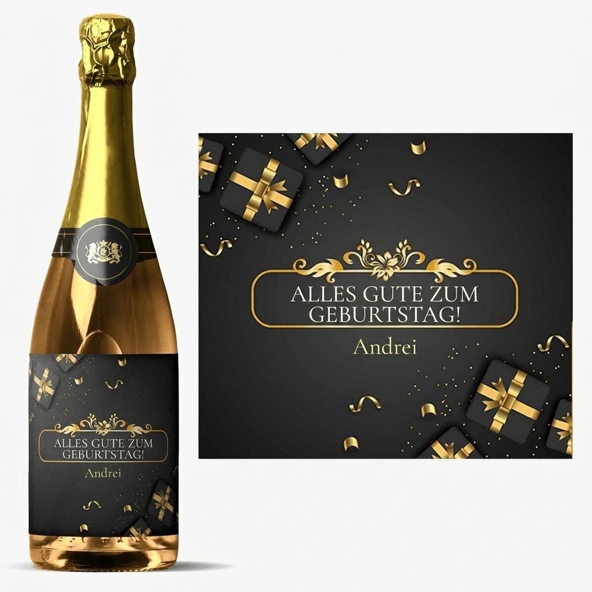 Personalisierter Sekt mit Botschaft – Herzlichen Glückwunsch zum Geburtstag