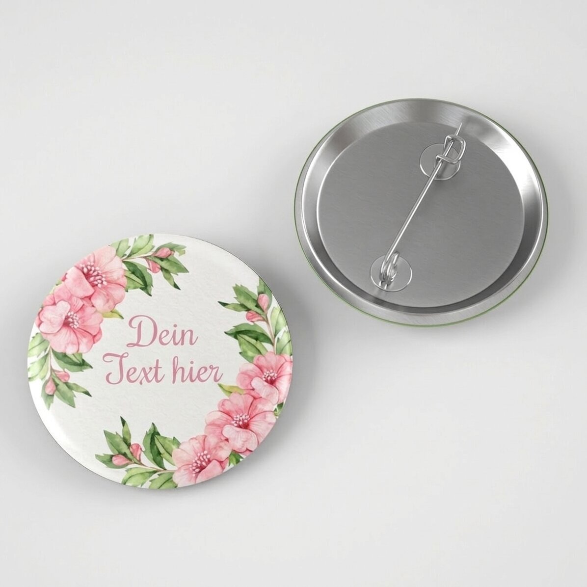 Personalisiertes Button mit deinem Namen – Flowers