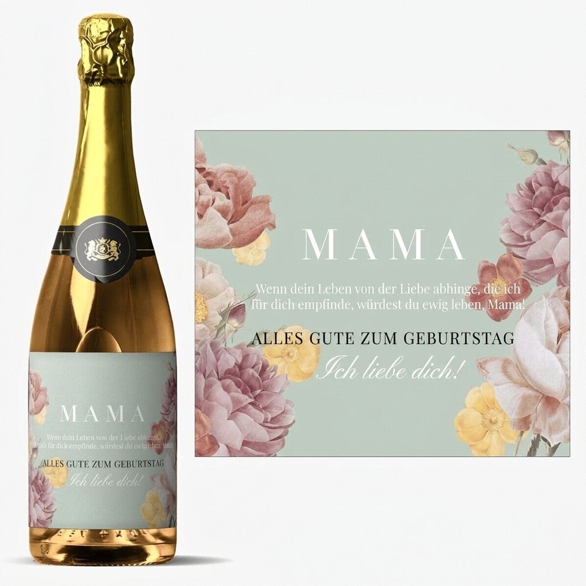 Personalisierter Sekt mit Aufdruck – „Liebe Mama“