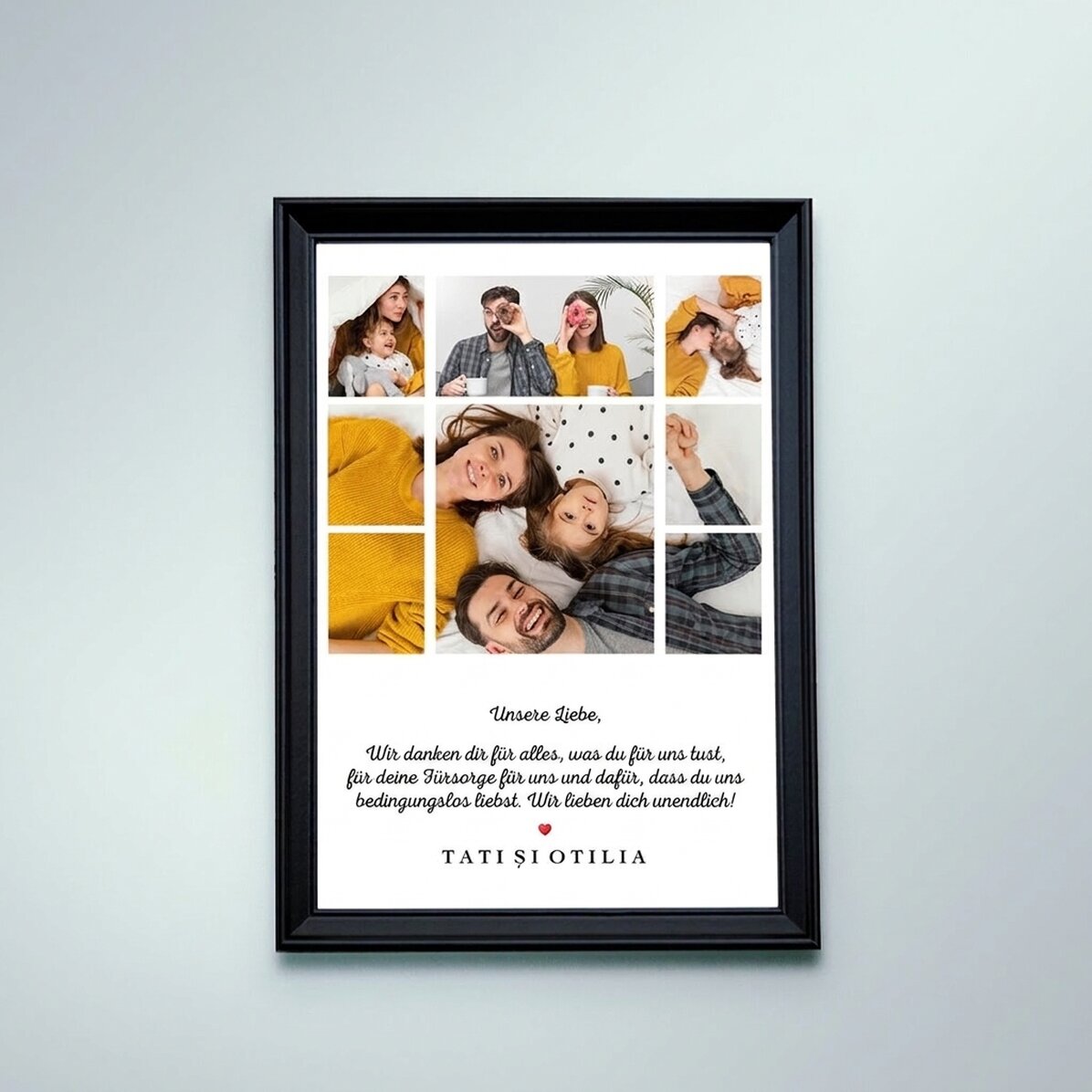 Personalisierter Fotorahmen mit Fotocollage und Text – A4