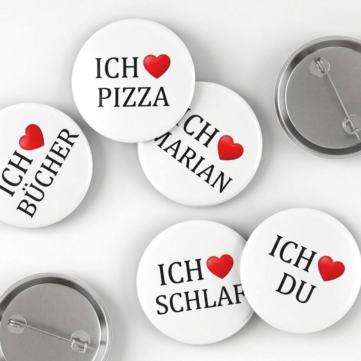 Personalisiertes Button mit Text – I heart