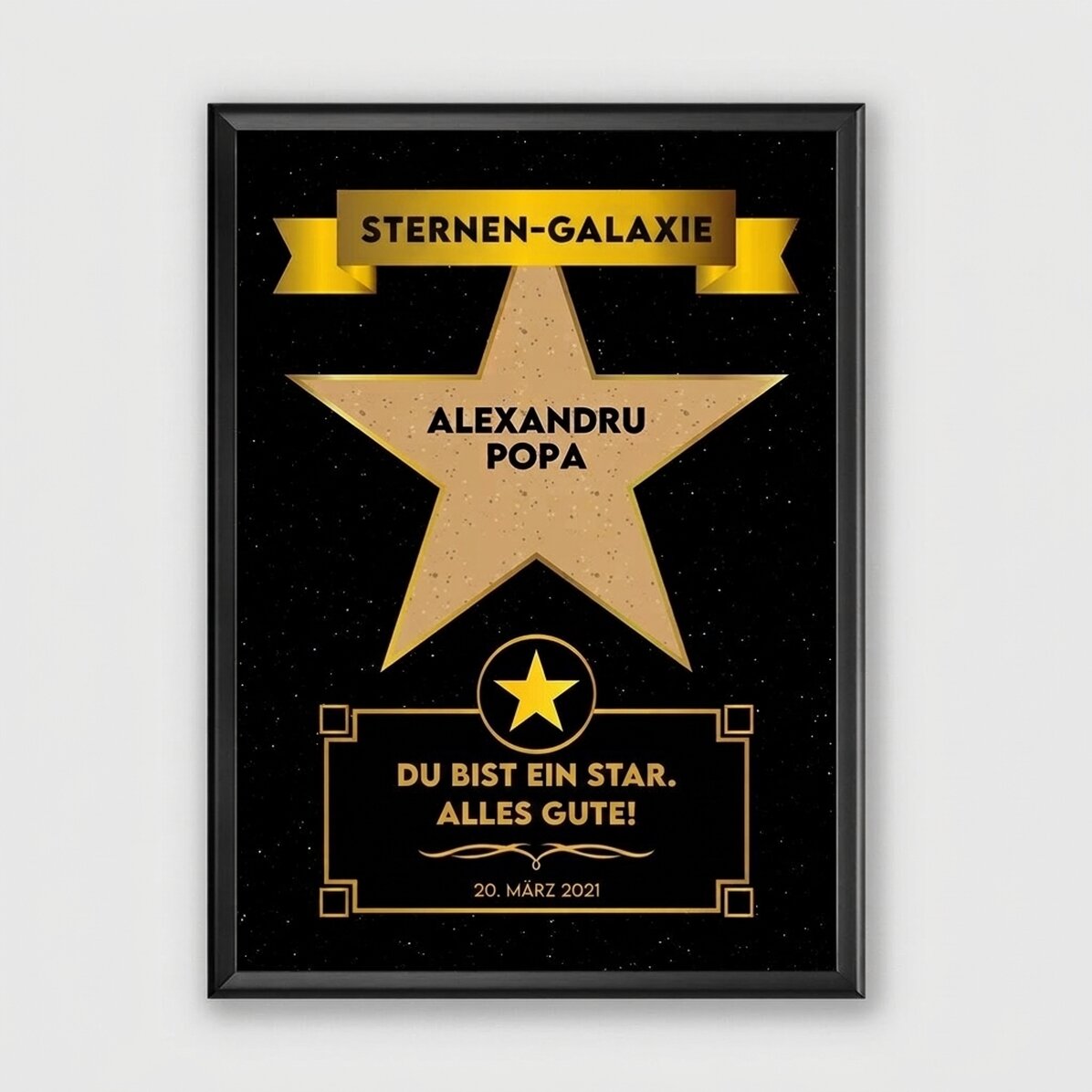 Individuell gestaltetes Bild mit Text – Die Galaxie der Sterne