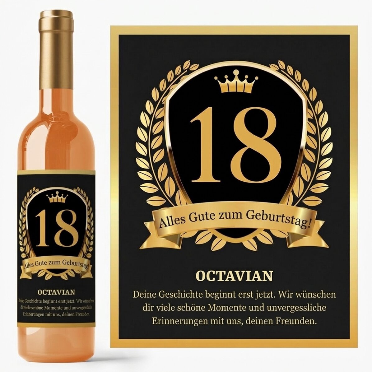 Wein mit individueller Beschriftung zur Volljährigkeit