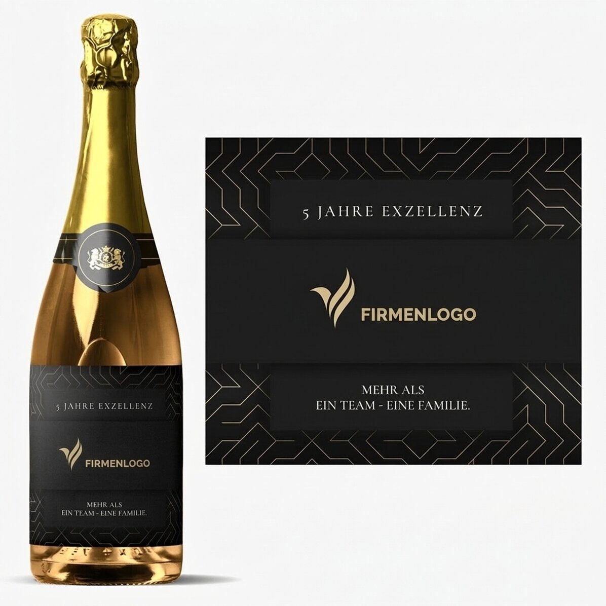Personalisierter Sekt mit Text – Markenjubiläum