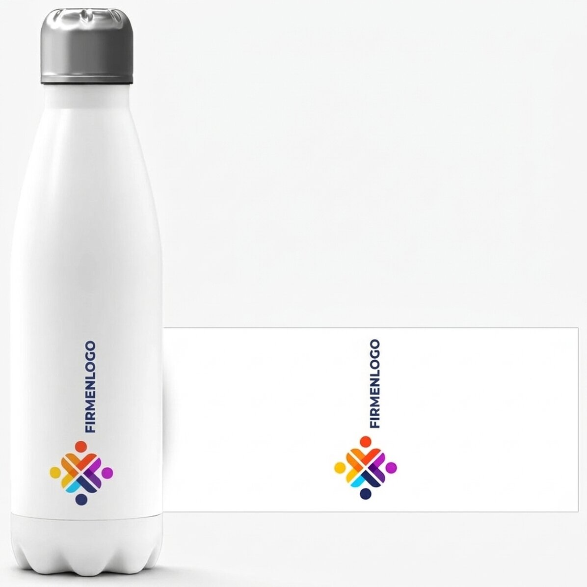 Thermoskanne mit weißem Boden, individuell mit Logo bedruckt