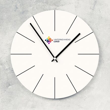 Personalisierte Uhr mit Logo – Weiß