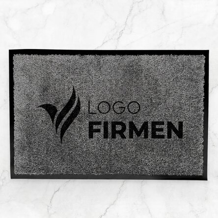 Individuell gestaltete Eingangsmatte für den Innenbereich mit Logo – Dunkelgrau
