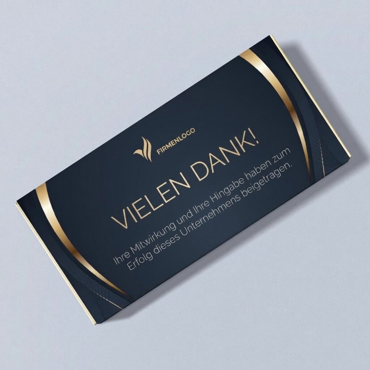 Individuell gestaltete Schokolade mit Logo und Text – Glückwünsche