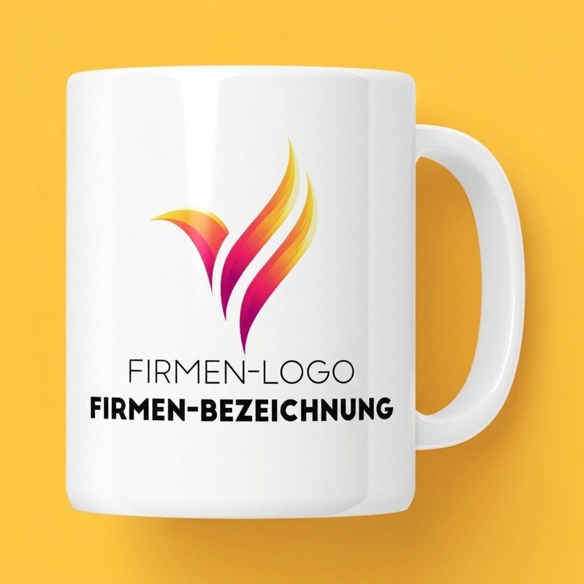 Personalisierte Tasse mit Logo auf beiden Seiten