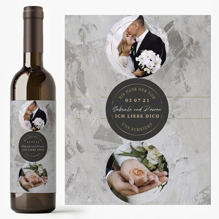 Personalisierter Wein mit Text und 2 Fotos – Für immer