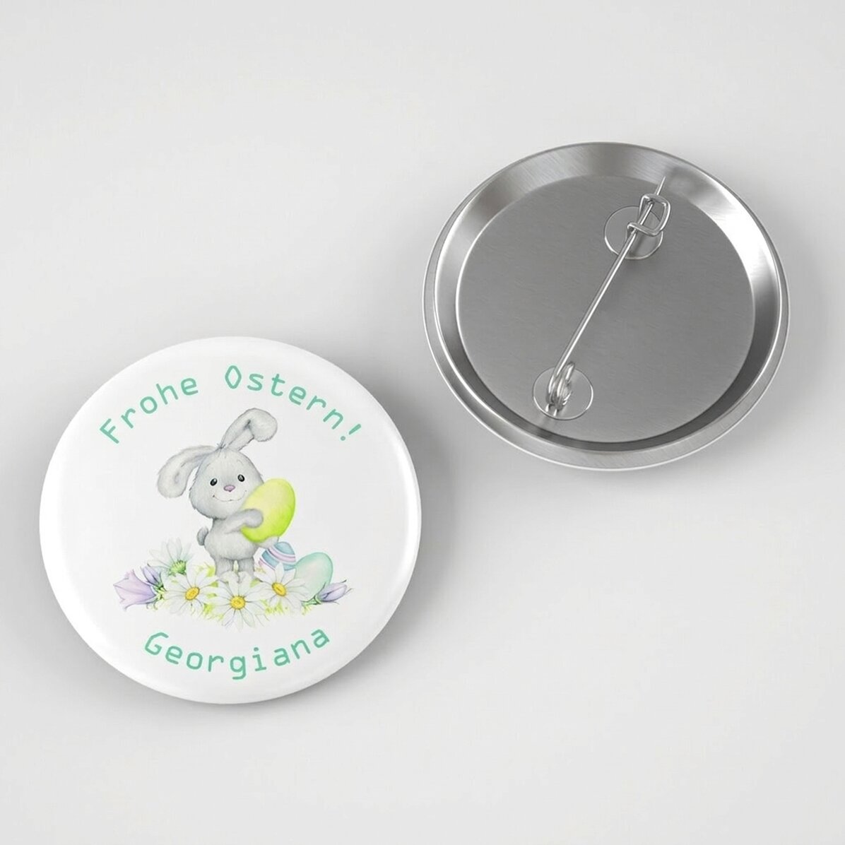 Personalisiertes Button mit Text – Frohe Ostern!