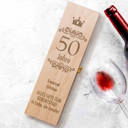 Personalisierte Weinkiste – Herzlichen Glückwunsch zum Geburtstag!