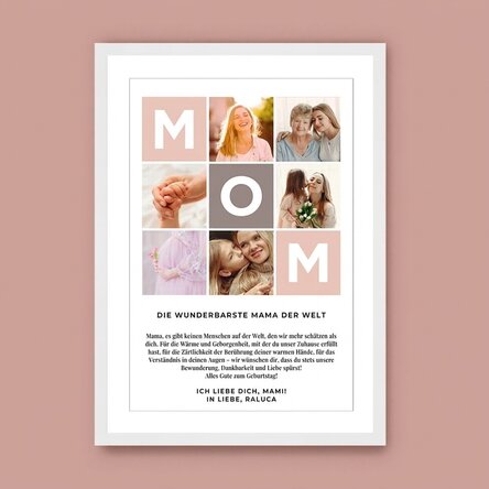Individuell gestaltetes Bild mit Text und 6 Fotos – MOM