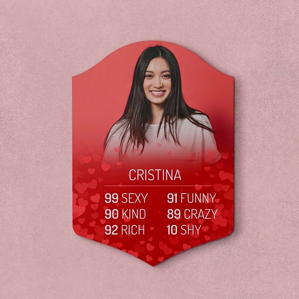 Individuell gestaltete FIFA-Karte mit Foto und Statistiken