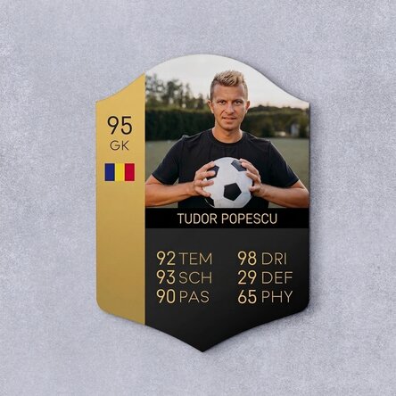 Individuell gestaltete FIFA-Karte mit Foto und Statistiken – Fußballfan