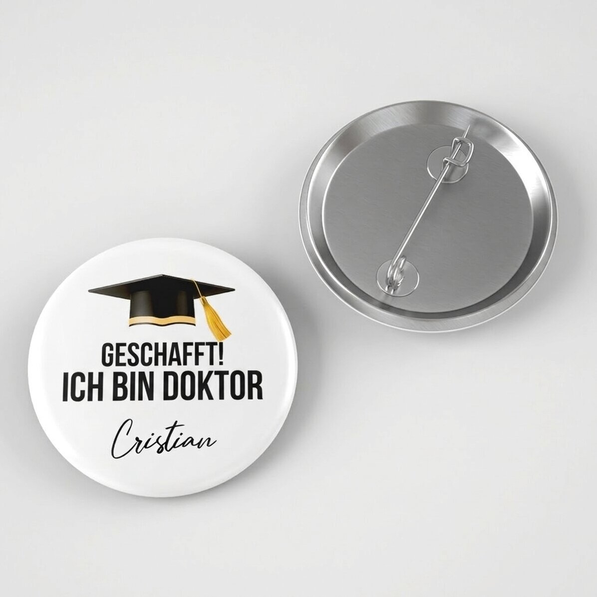 Personalisiertes Button mit Text – „I did it!“