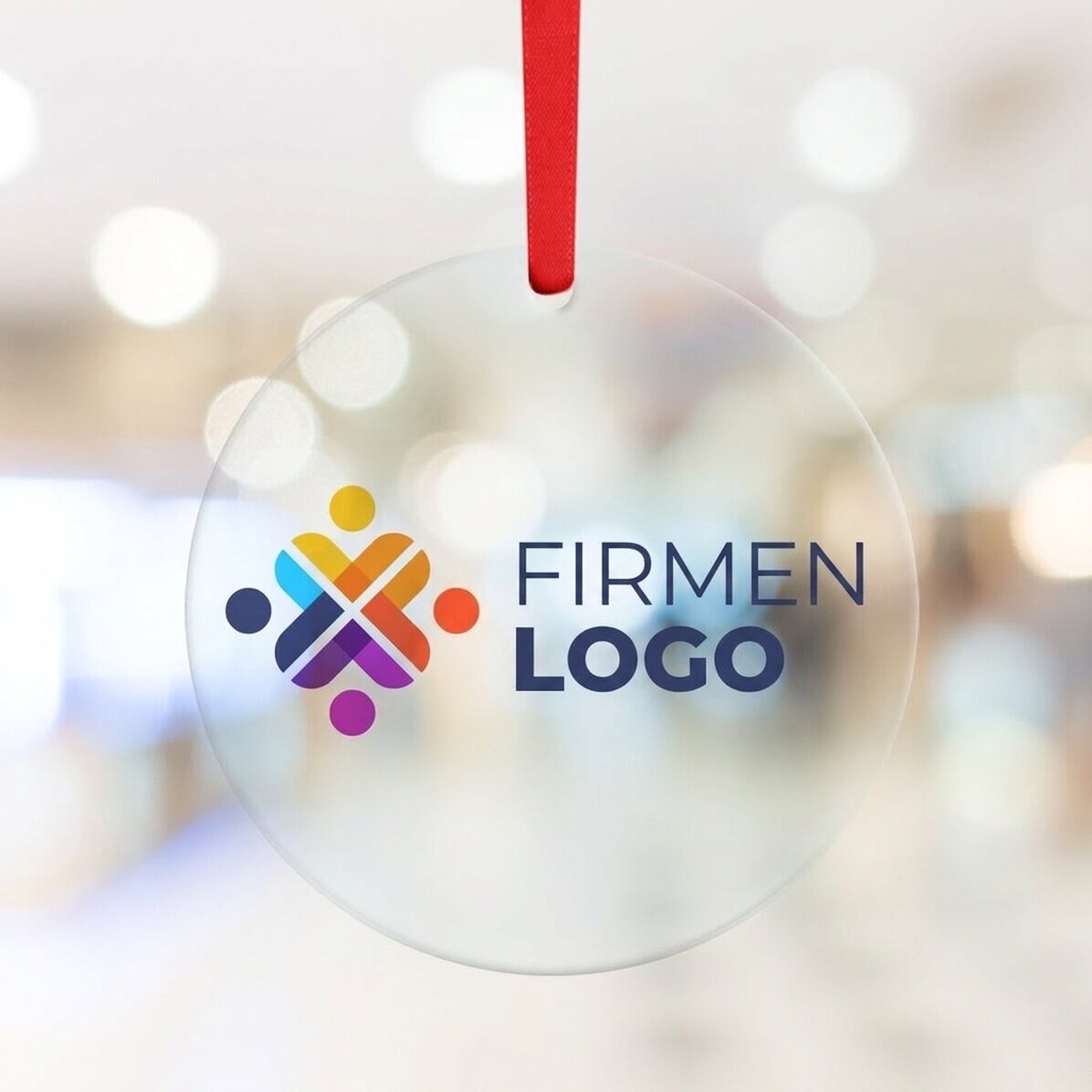 Individuell gestaltete runde Verzierung mit Logo