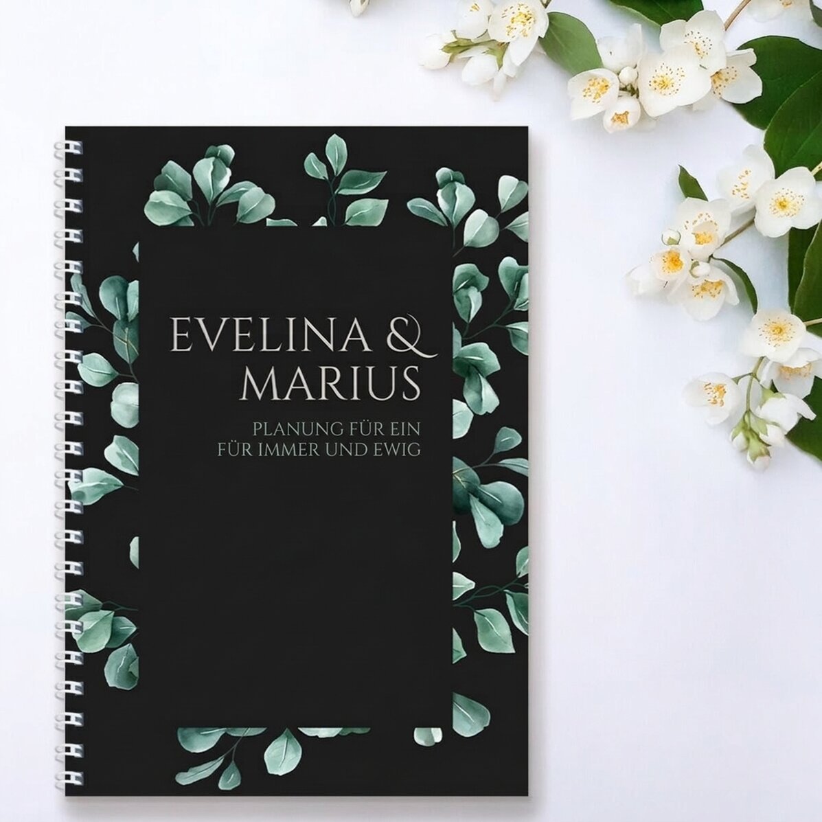 Personalisiertes Notizbuch mit Text – Happily ever after