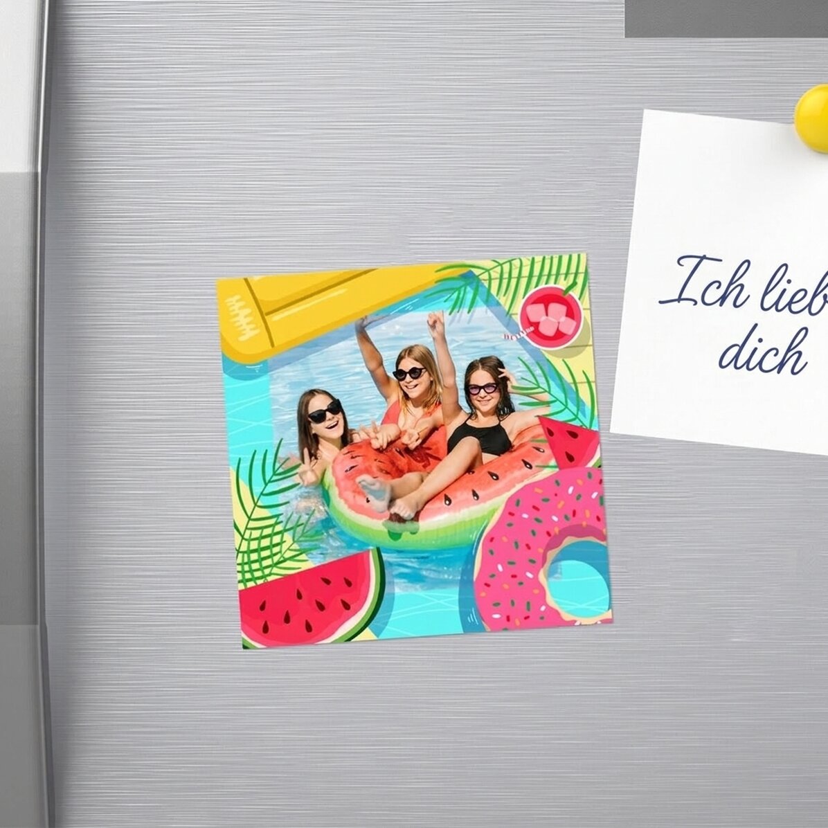 Individuell gestalteter Magnet 10x10 mit einem Foto – Summer time!