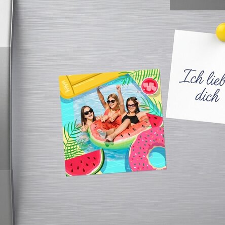 Individuell gestalteter Magnet 10x10 mit einem Foto – Summer time!