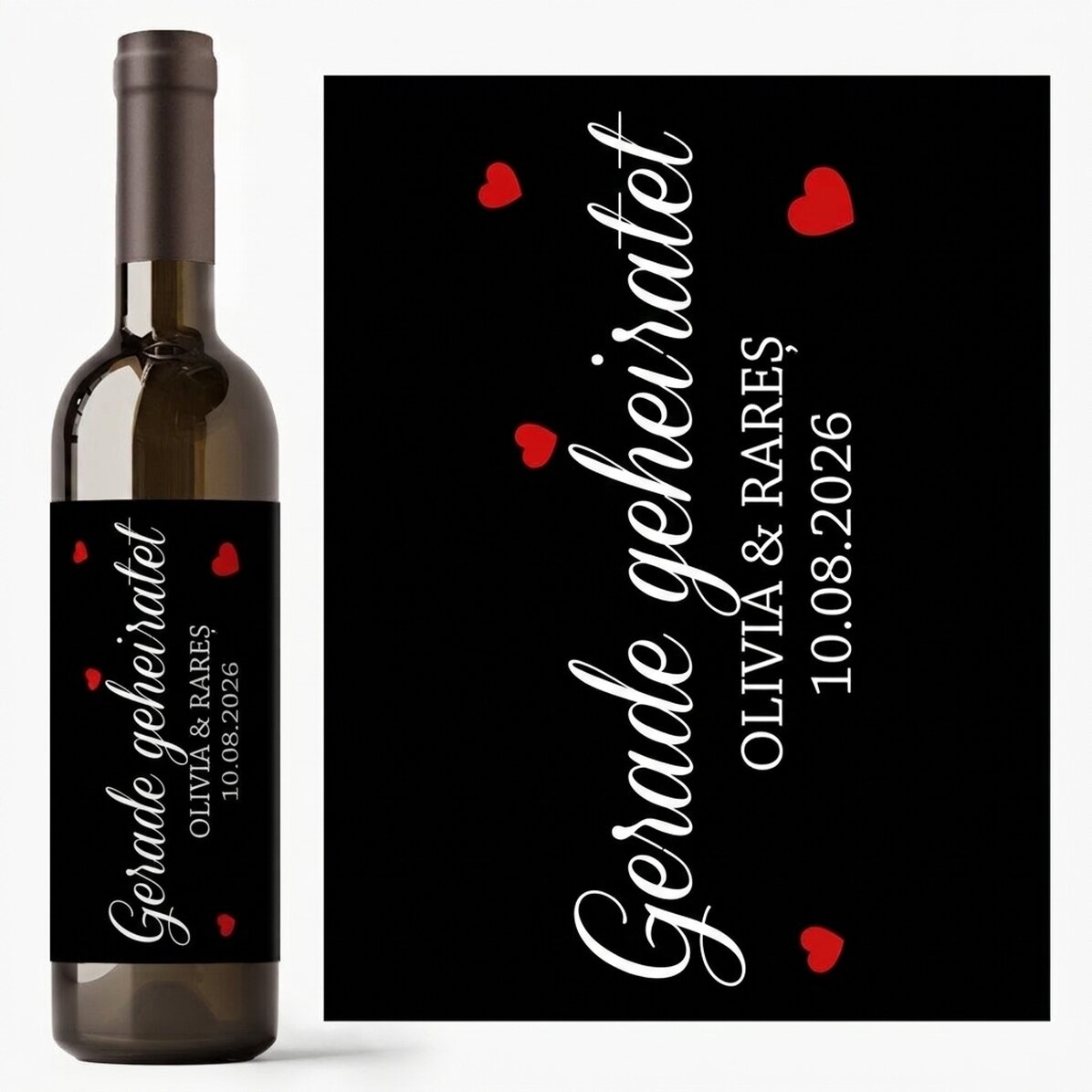 Wein mit persönlicher Botschaft – Just Married