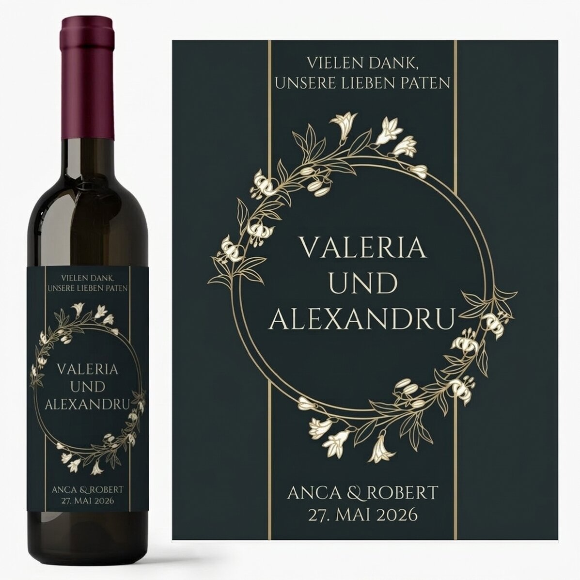 Wein mit persönlicher Botschaft – Für die Paten