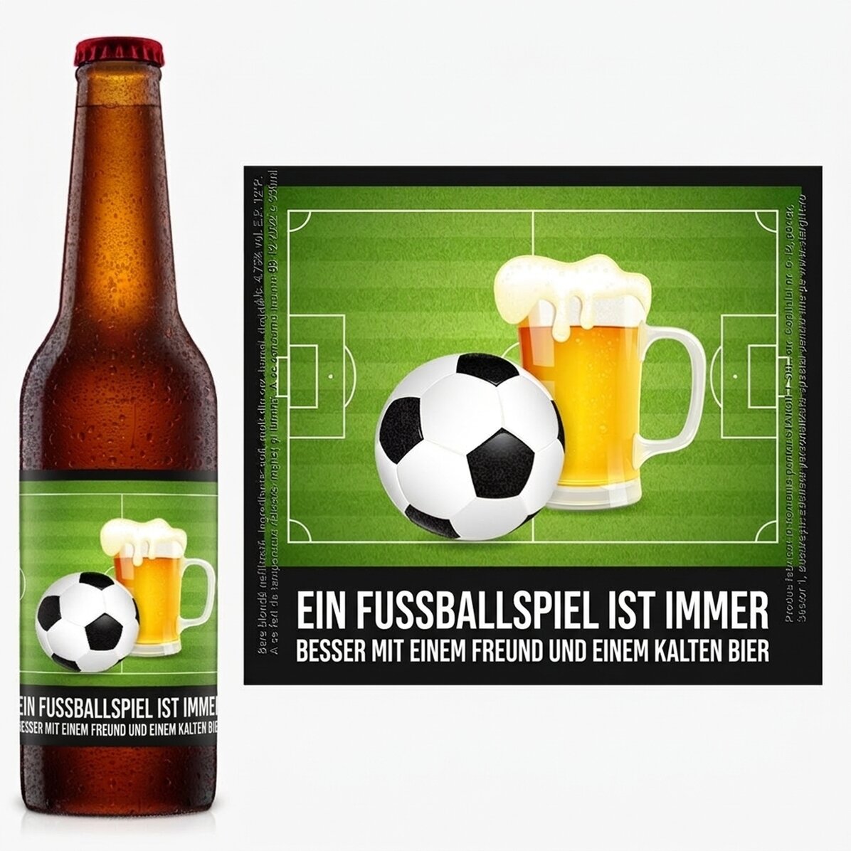 Bier mit individueller Beschriftung – Fußball