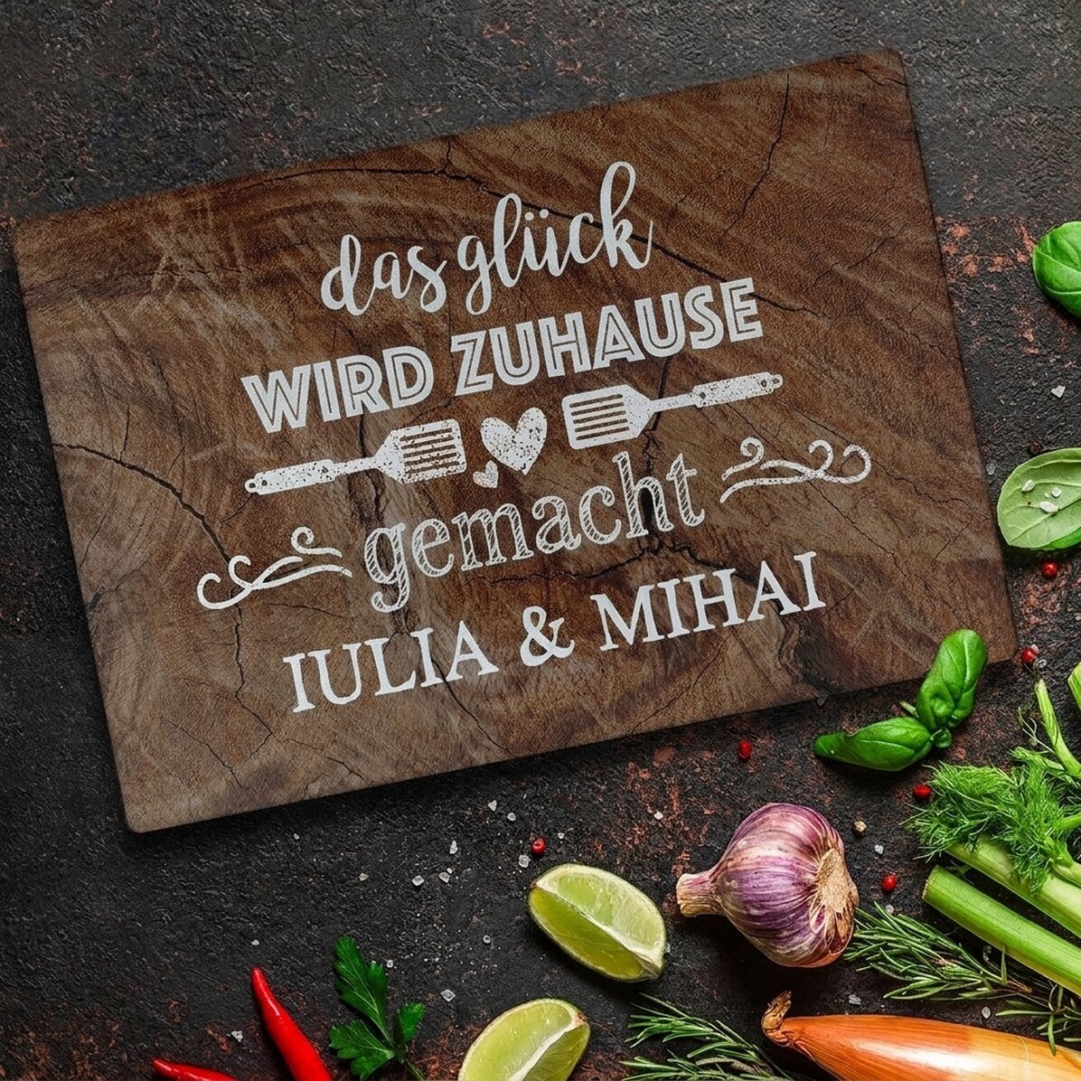 Personalisierter Glasbrecher mit Schriftzug – Glück