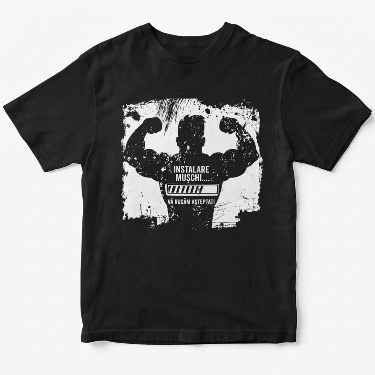 Personalisiertes T-Shirt mit Aufdruck – „Installing muscles“