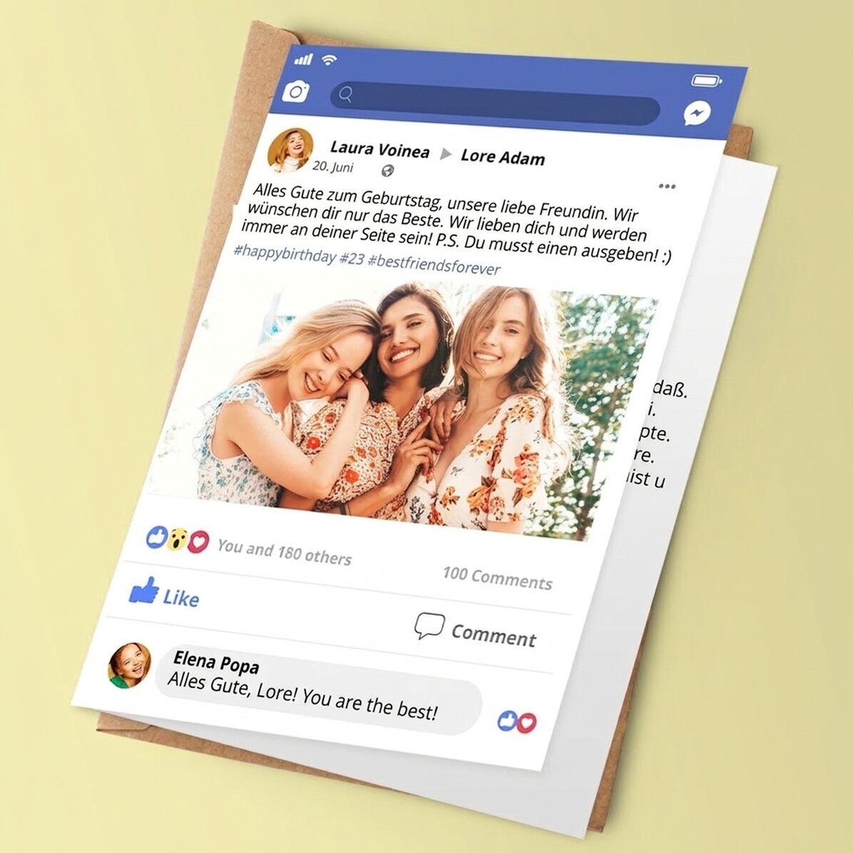 Personalisierte Grußkarte – Facebook-Beitrag