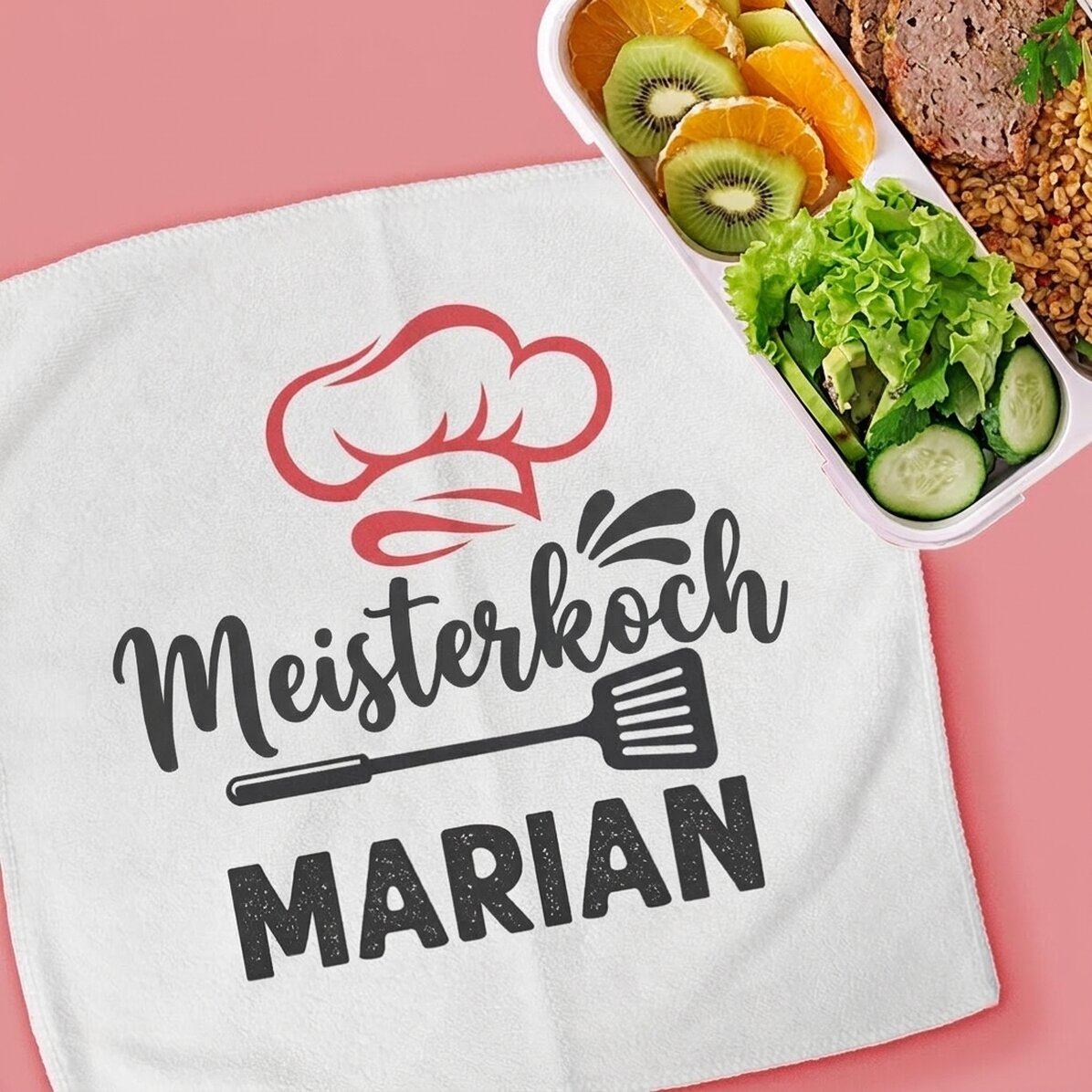 Personalisiertes Handtuch mit Aufdruck – Chef in der Küche