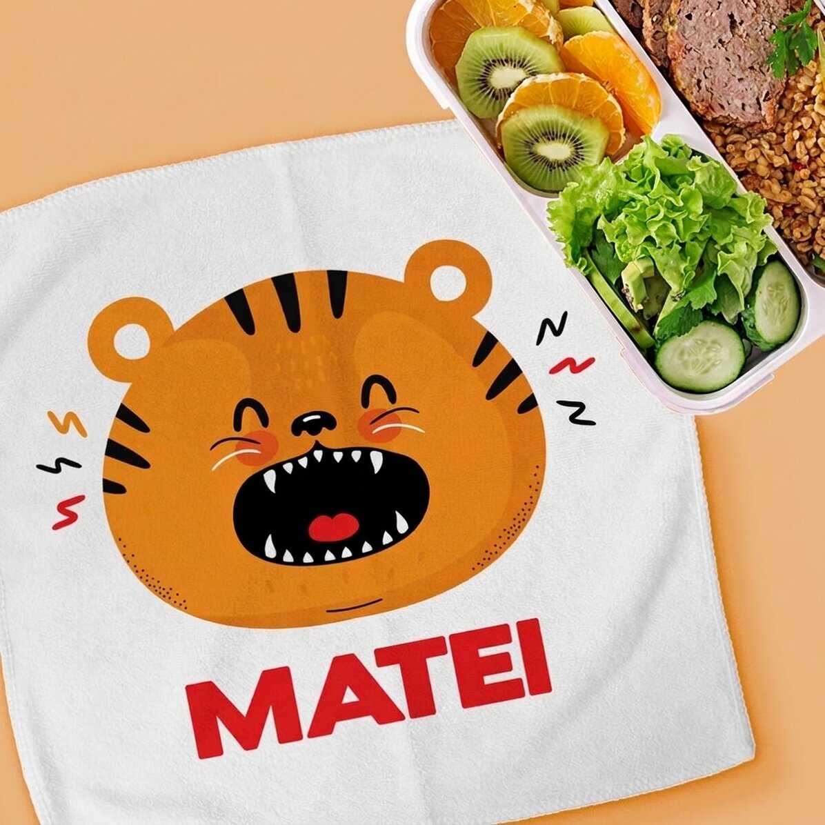 Personalisiertes Handtuch mit Aufdruck für Kinder – Tiger