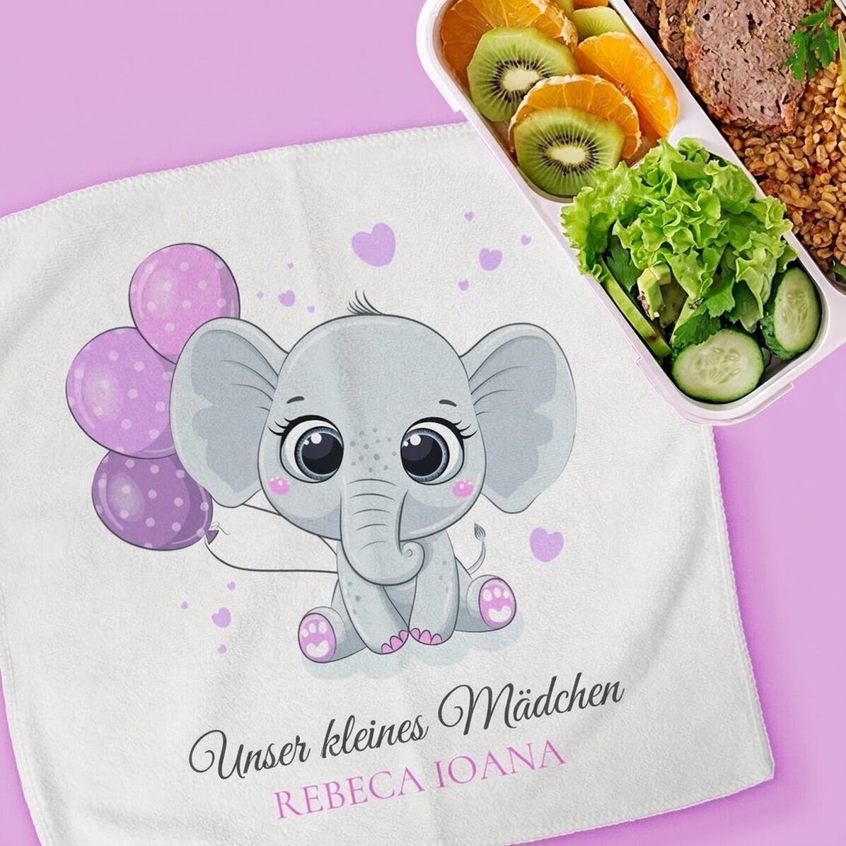 Personalisiertes Handtuch mit Namen – Baby Mädchen