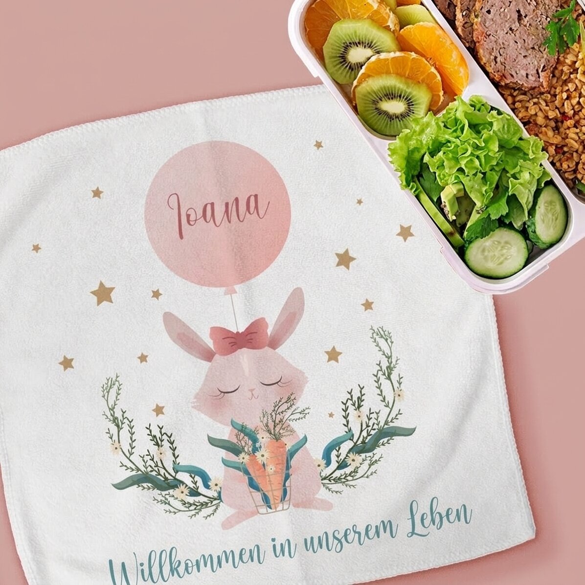 Personalisiertes Handtuch mit Namen – Welcome, babygirl