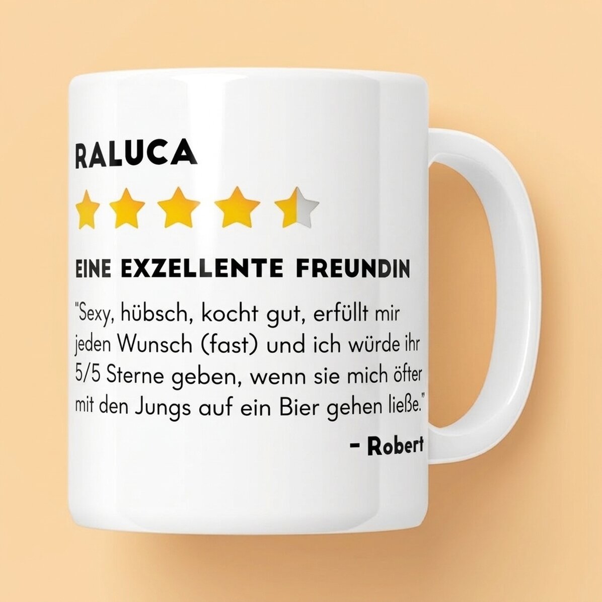 Personalisierte Tasse mit Foto und Text – Bewertung