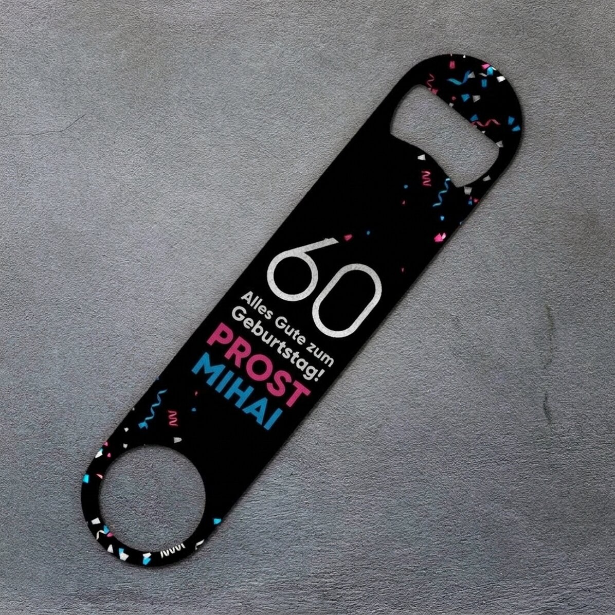 Personalisierter Bieröffner – Confetti