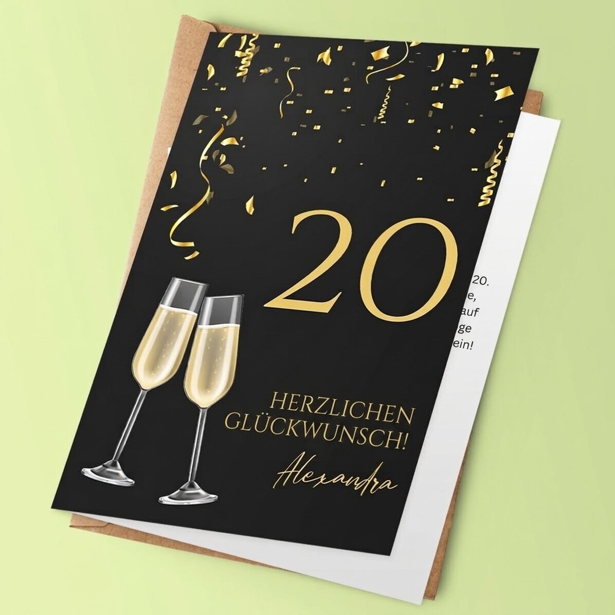 Personalisierte Geburtstagskarte mit Text – Herzlichen Glückwunsch zum Geburtstag!