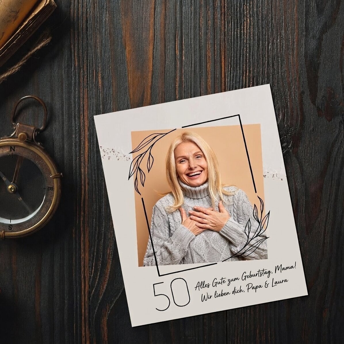 Personalisiertes Foto im Format 10 x 12 cm – Goldakzente