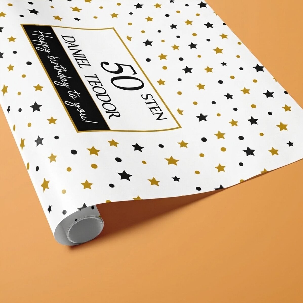 Individuell gestaltetes Geschenkpapier mit Text – „It