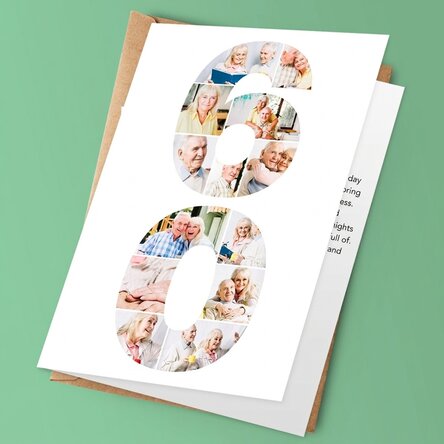 Personalisierte Grußkarte mit Text – Golden 60