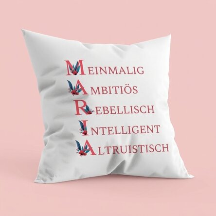 Personalisiertes Kissen mit Schriftzug – Maria