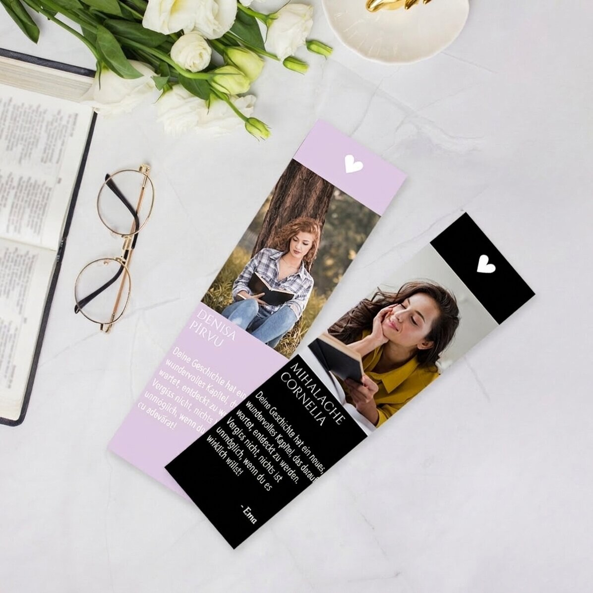Personalisiertes Lesezeichen mit Foto und Text – For you