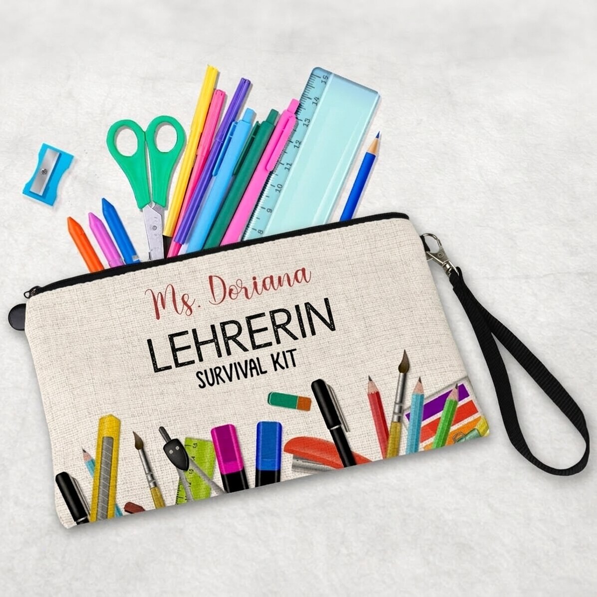 Individuell mit Text bedrucktes Lehrer-Set – Survival-Kit