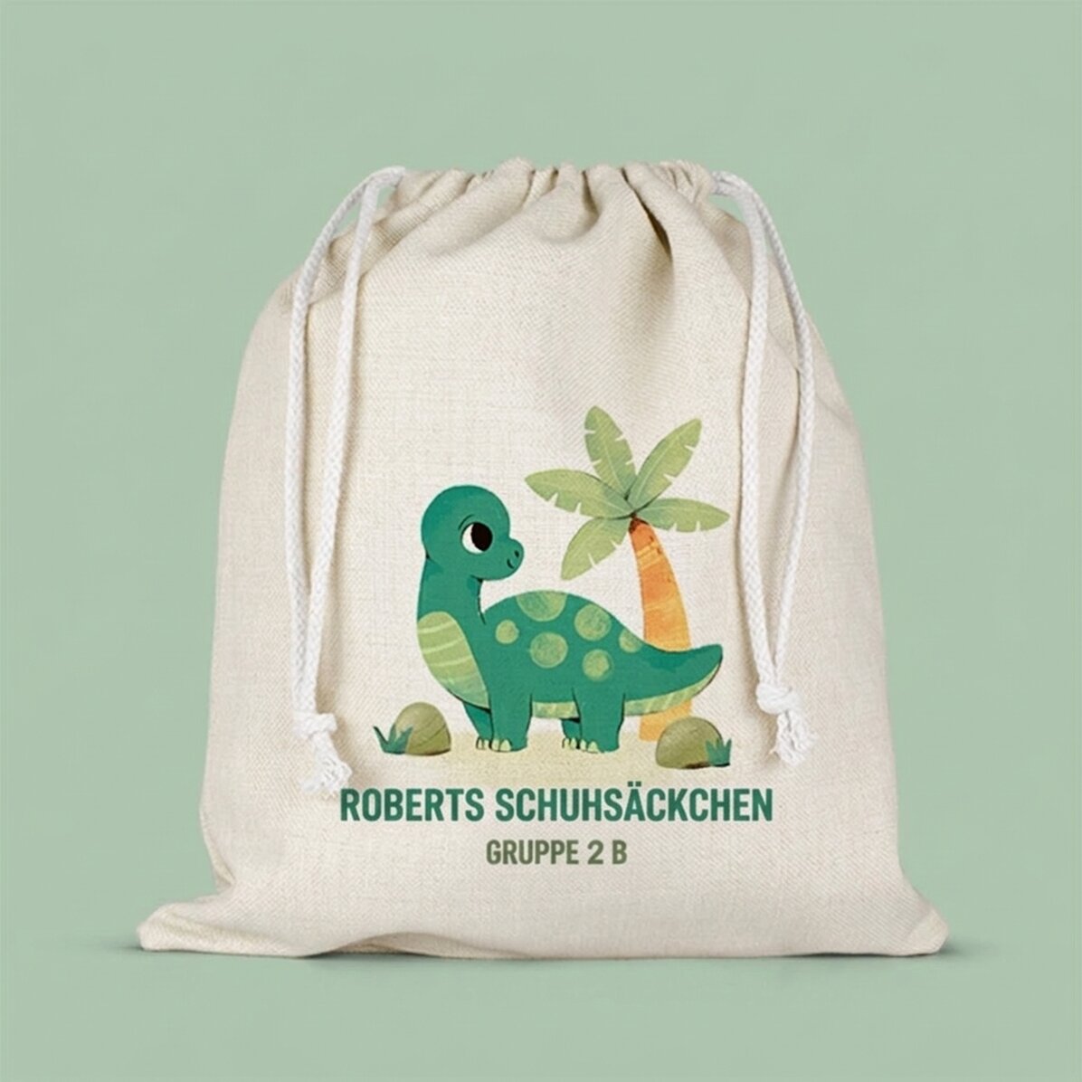 Personalisierte Kindergartentasche mit Aufdruck – Dino