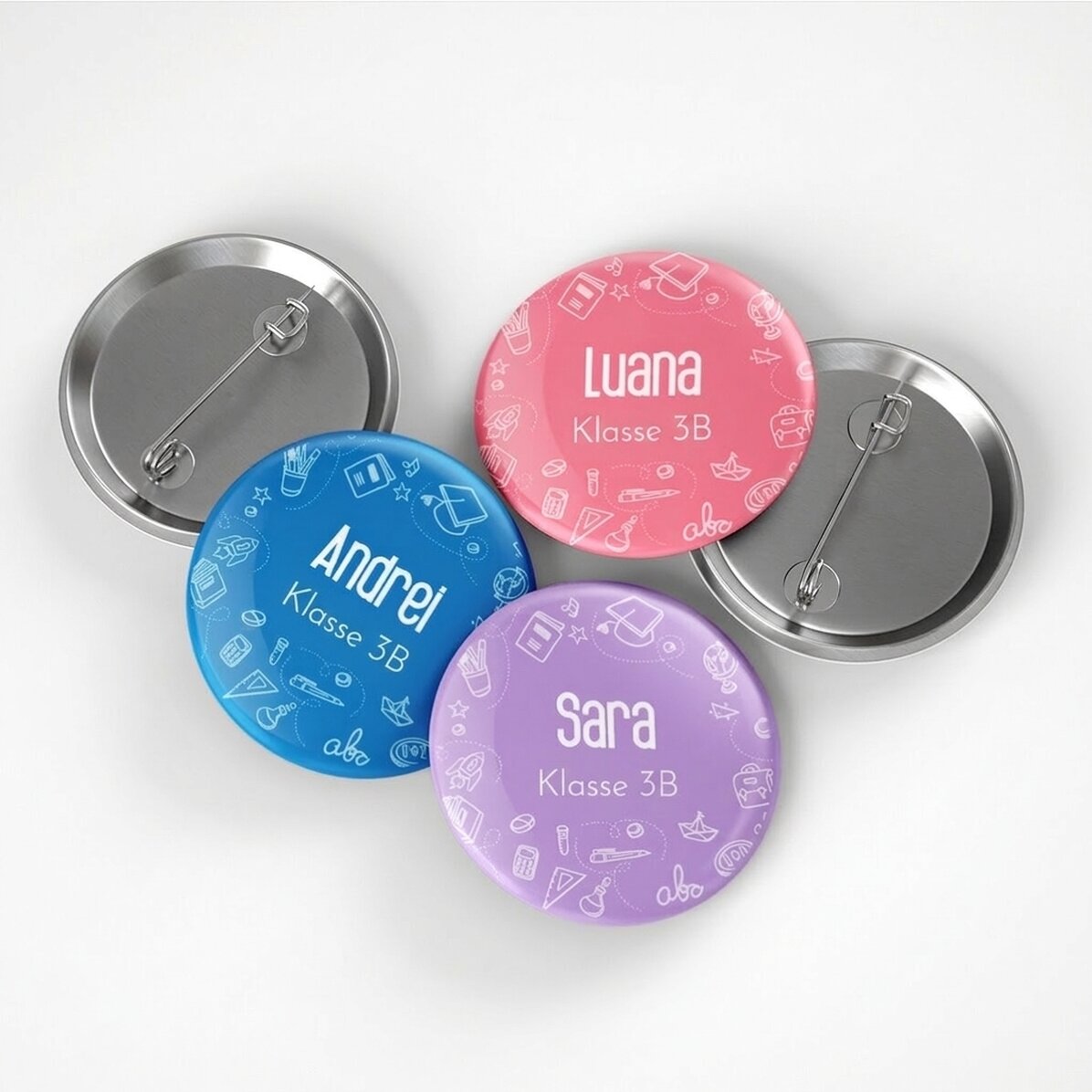 Personalisiertes Button mit Text – Back to school