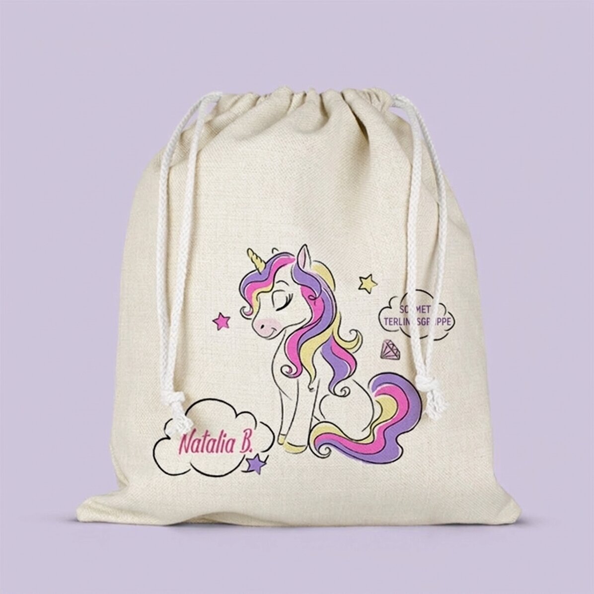 Personalisierte Kindergartentasche mit Aufdruck – Einhorn